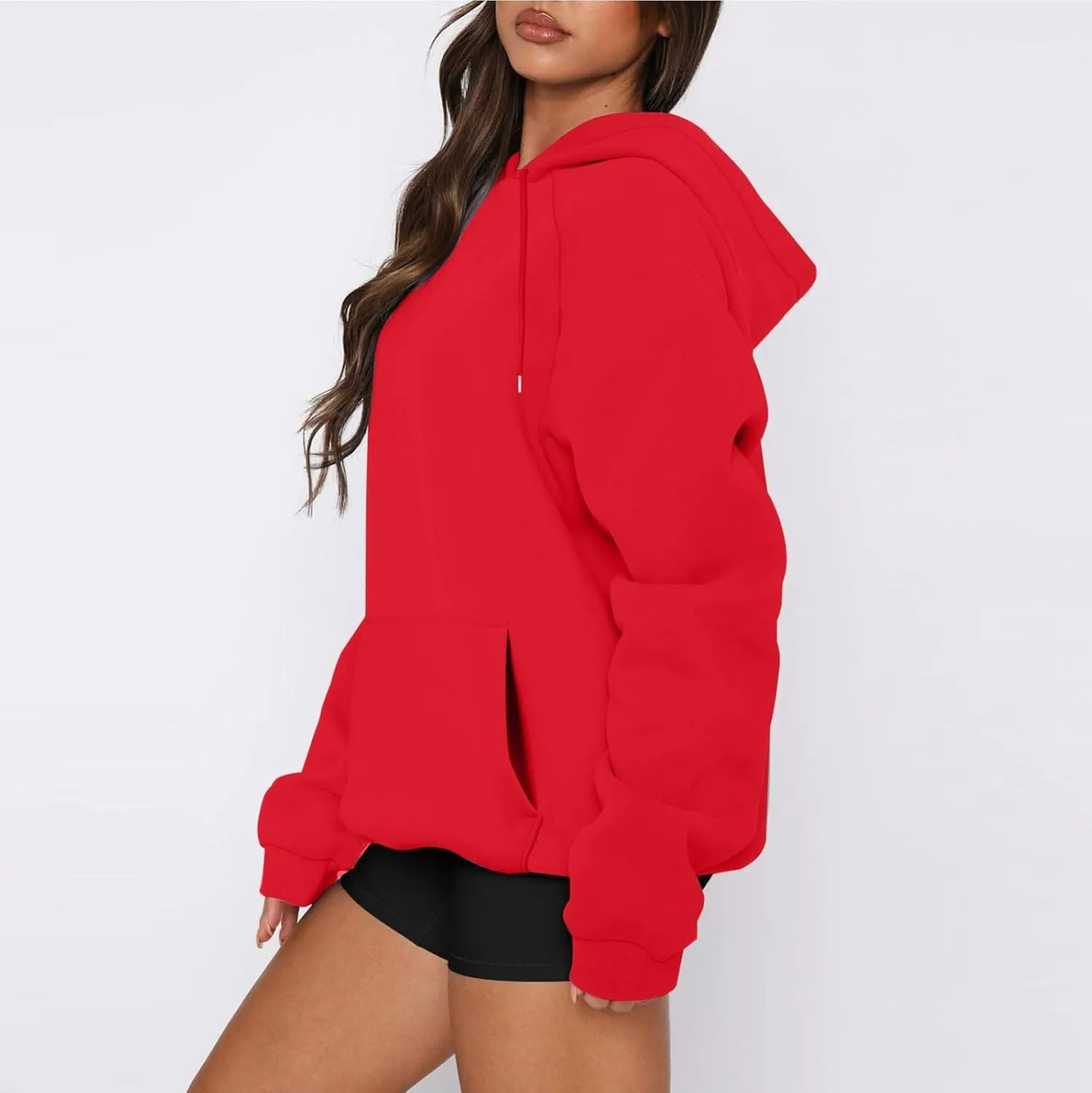 Womens Oversized Hoodies Winter Cute Sweatshirts Drawstring Fleece Hoodie Pullover 2024 Fashion Tops Trendy Outfits