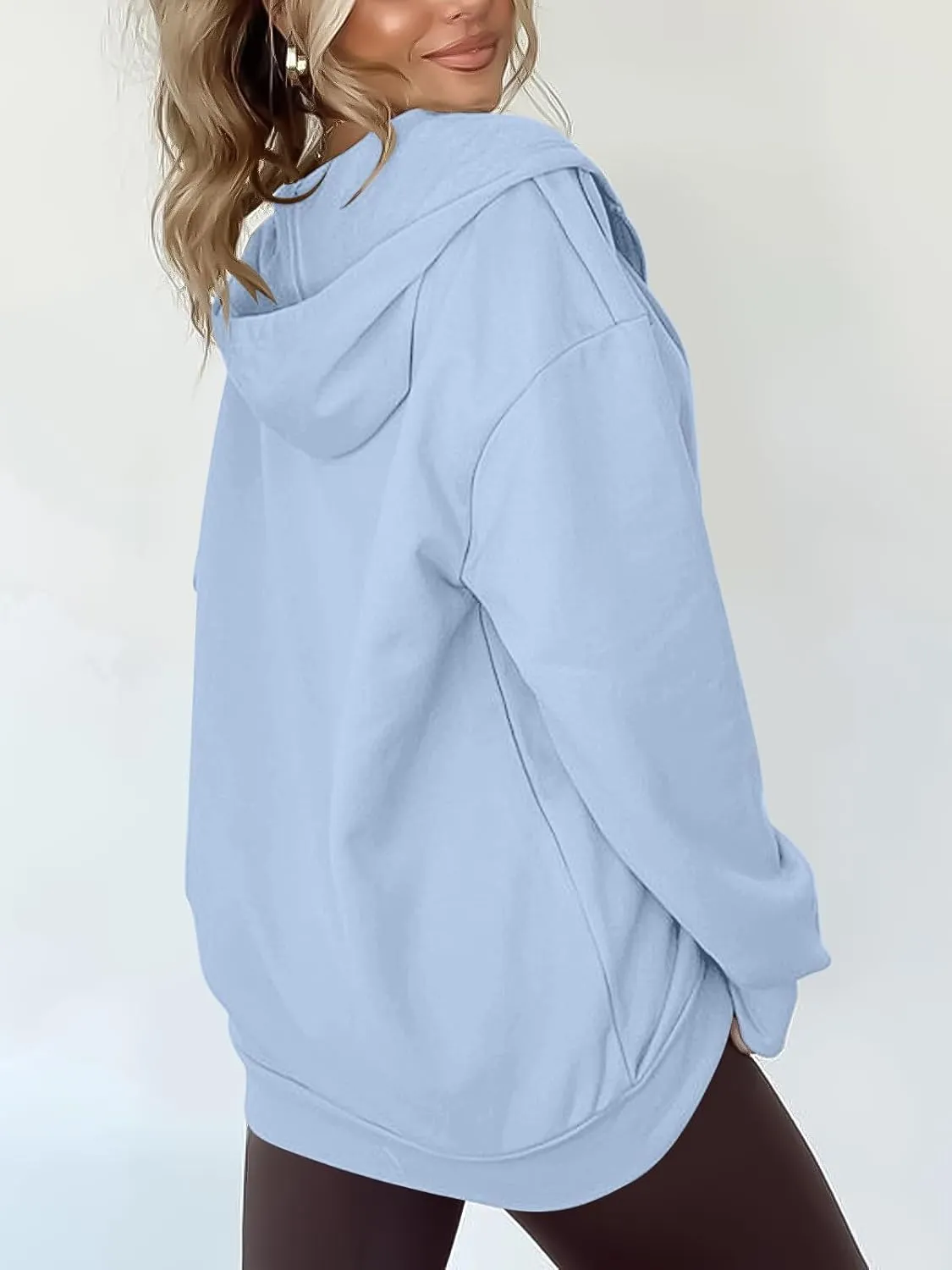 Women's Oversized Lightweight Hoodies for Women Full Zip Up Long Sleeve Drawstring Jackets