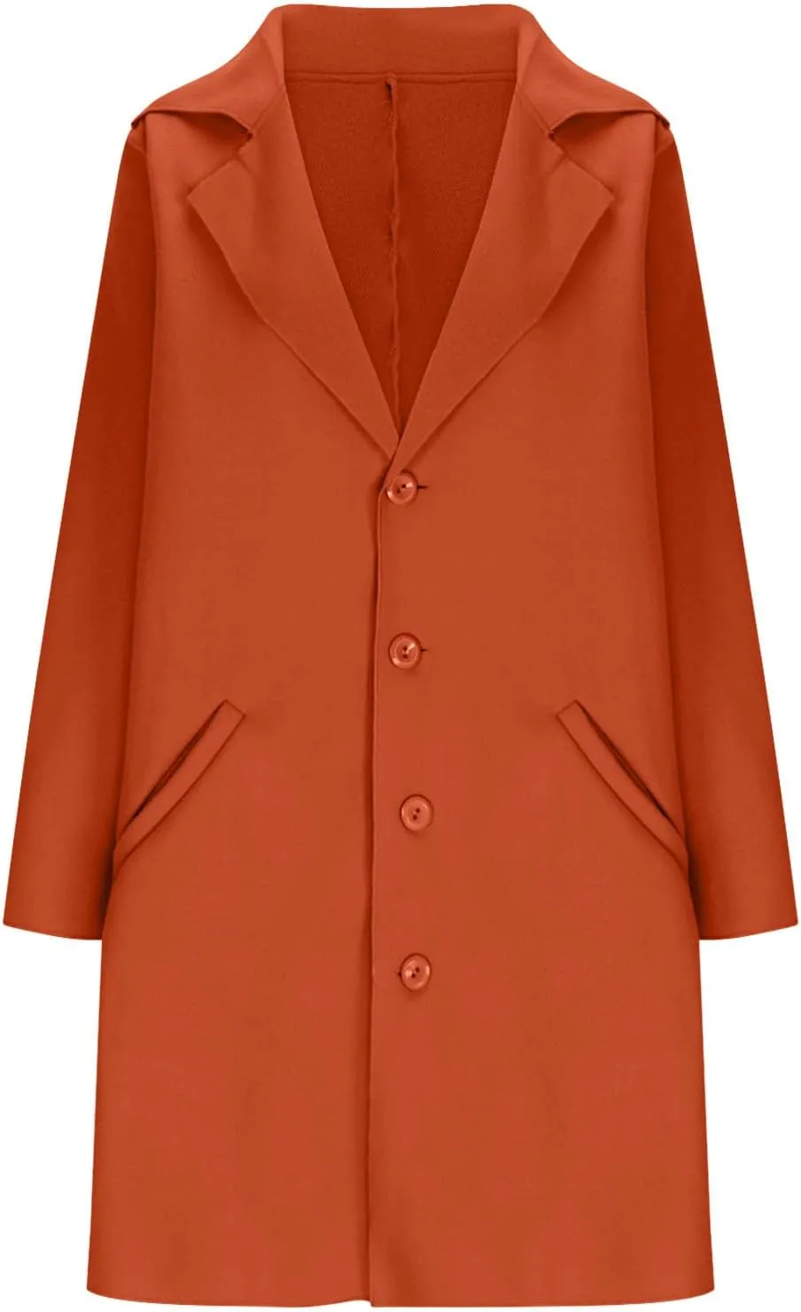 Womens Pea Coat 2024 Fall Winter Woolen Blend Button Down Trench Coat with Pockets Dressy Casual Lapel Trench Coats