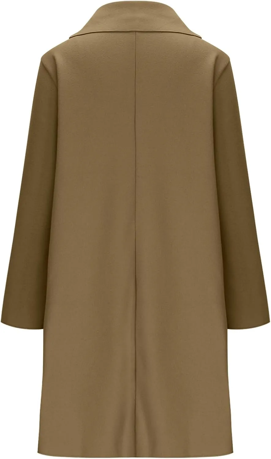 Womens Pea Coat 2024 Fall Winter Woolen Blend Button Down Trench Coat with Pockets Dressy Casual Lapel Trench Coats