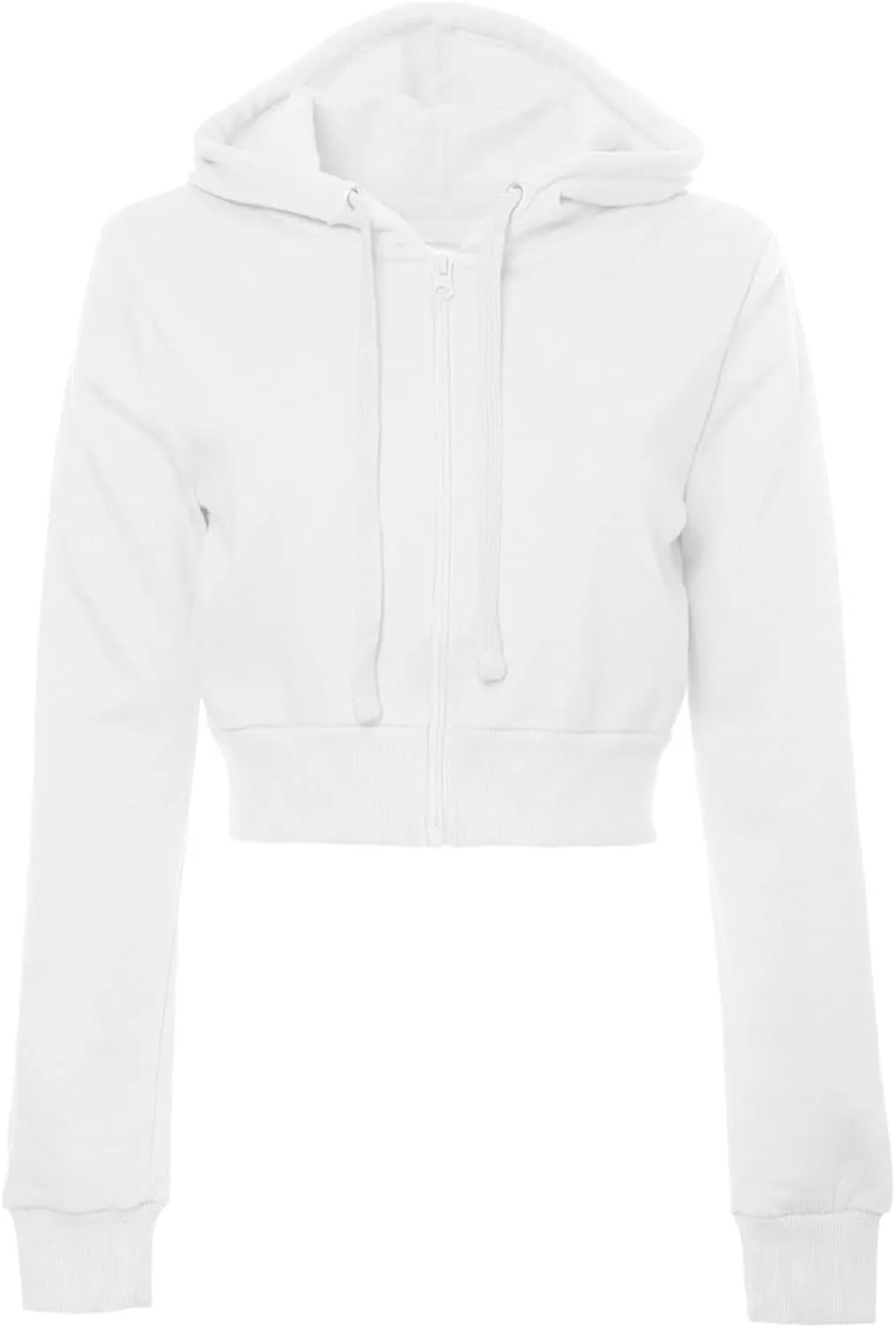 Women's Solid Fleece Long Sleeve Zip Up Crop Hoodie Jacket 2024 Fall Trendy Cropped Hoodie Sweatshirts Preppy Clothes