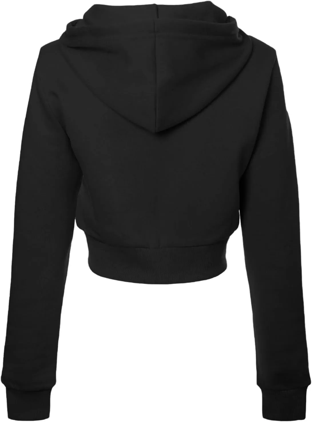 Women's Solid Fleece Long Sleeve Zip Up Crop Hoodie Jacket 2024 Fall Trendy Cropped Hoodie Sweatshirts Preppy Clothes