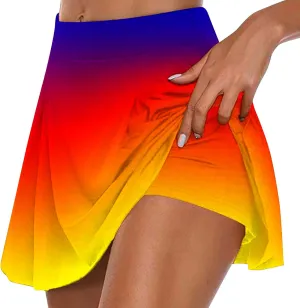 Womens Summer Tennis Skirt High Waisted Athletic Golf Skorts Boho Floral Shorts Running Workout Pickleball Clothes