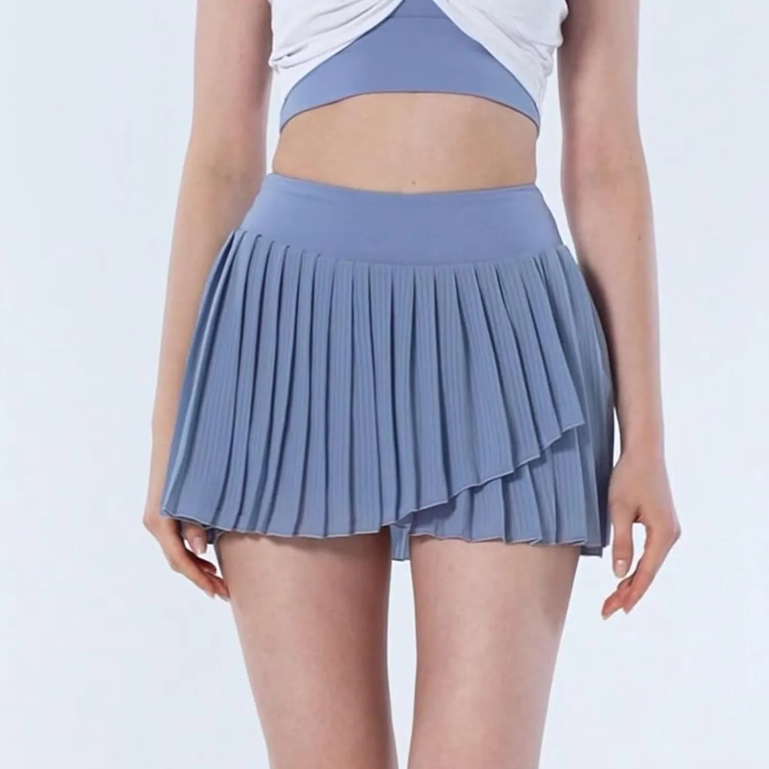 Womens Tennis Dress High Elastic Waisted Fake 2 Piece Anti-Exposed Tennis Skirt Casual Athetic Workout Pleated Lined Skort