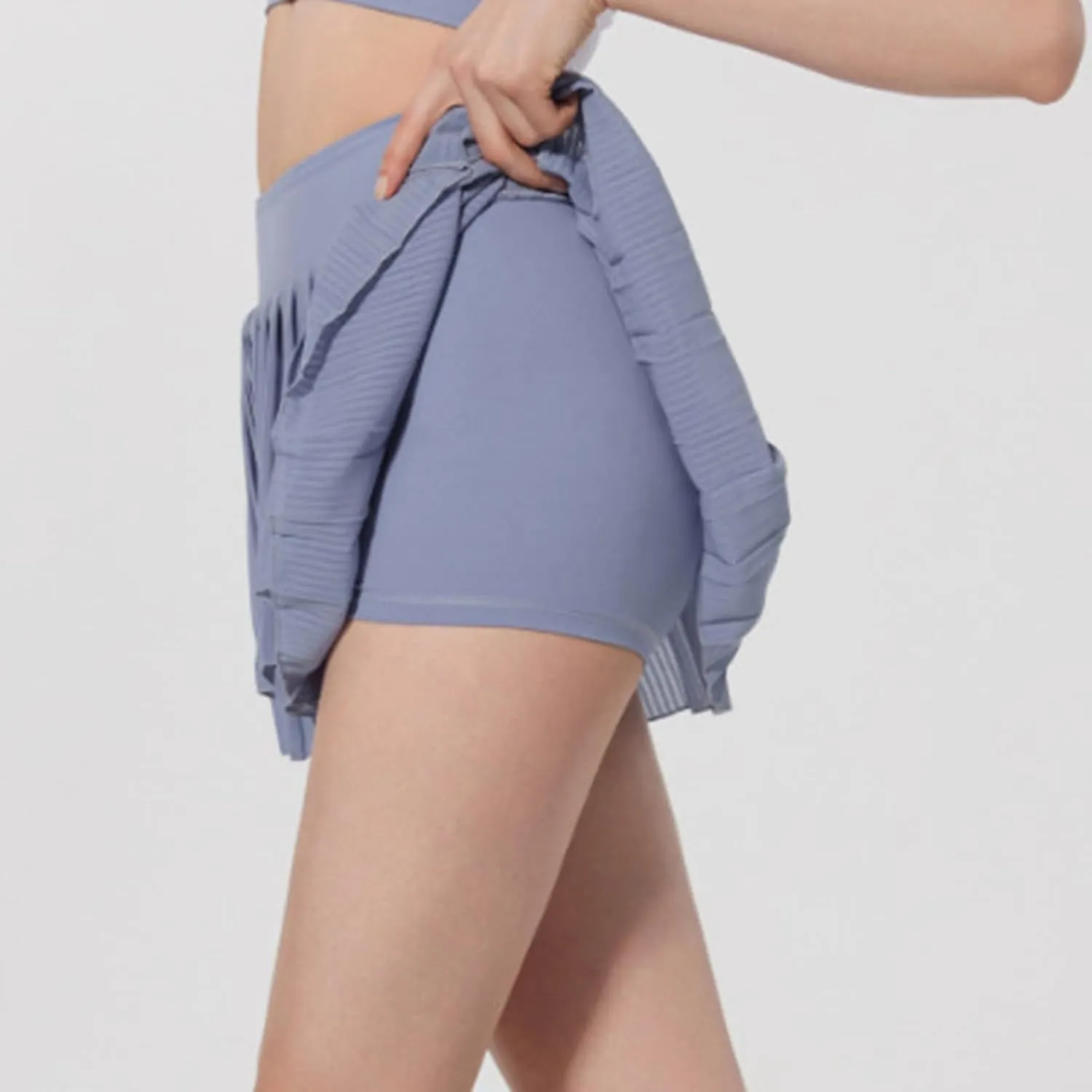 Womens Tennis Dress High Elastic Waisted Fake 2 Piece Anti-Exposed Tennis Skirt Casual Athetic Workout Pleated Lined Skort