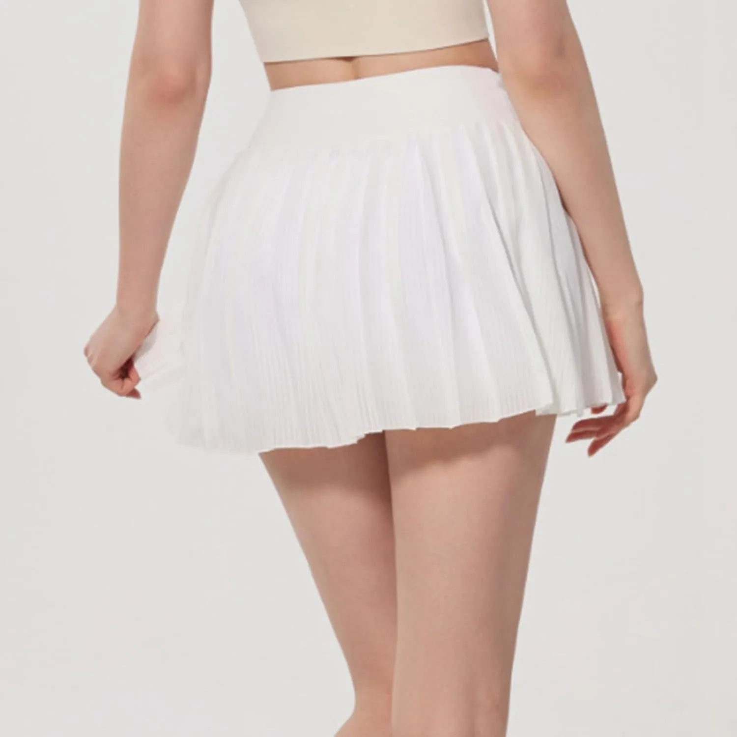 Womens Tennis Dress High Elastic Waisted Fake 2 Piece Anti-Exposed Tennis Skirt Casual Athetic Workout Pleated Lined Skort