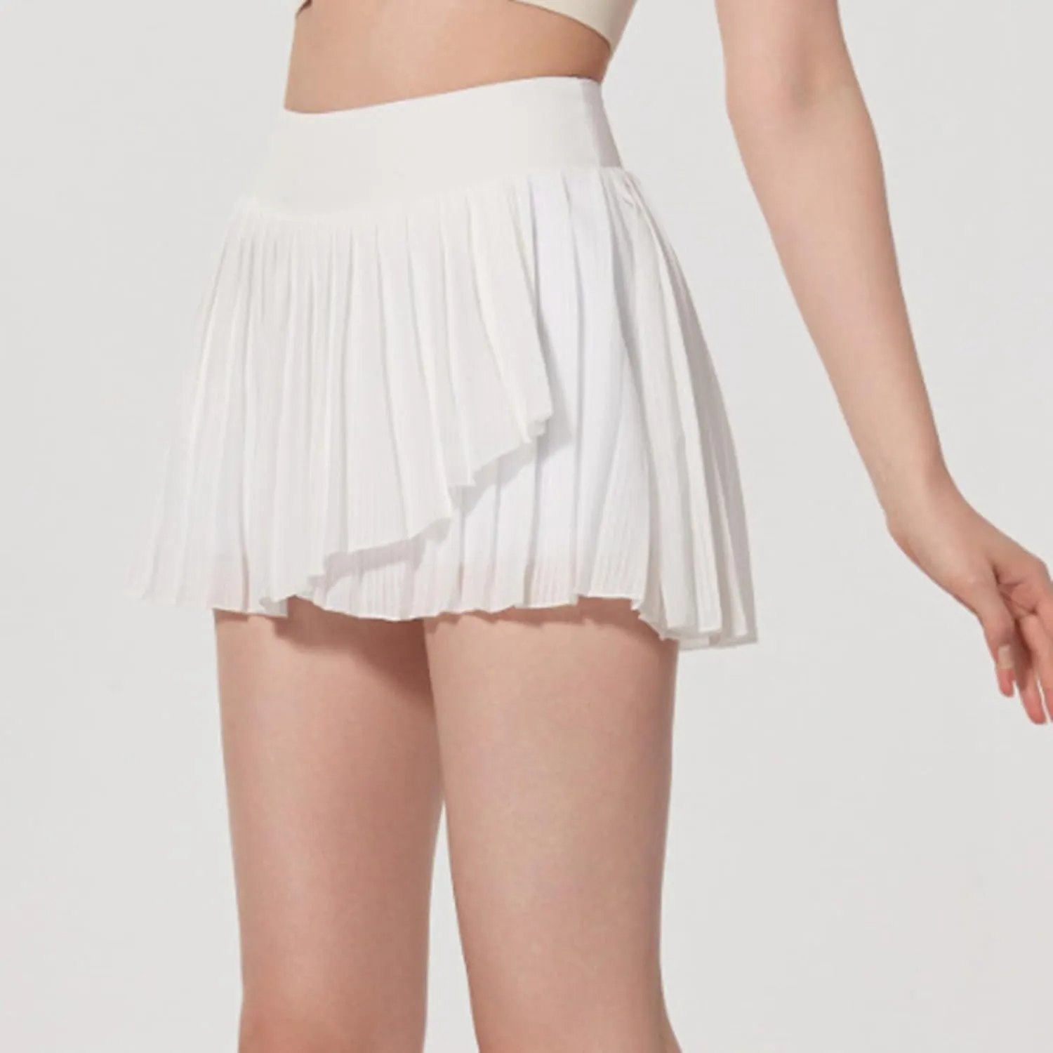 Womens Tennis Dress High Elastic Waisted Fake 2 Piece Anti-Exposed Tennis Skirt Casual Athetic Workout Pleated Lined Skort