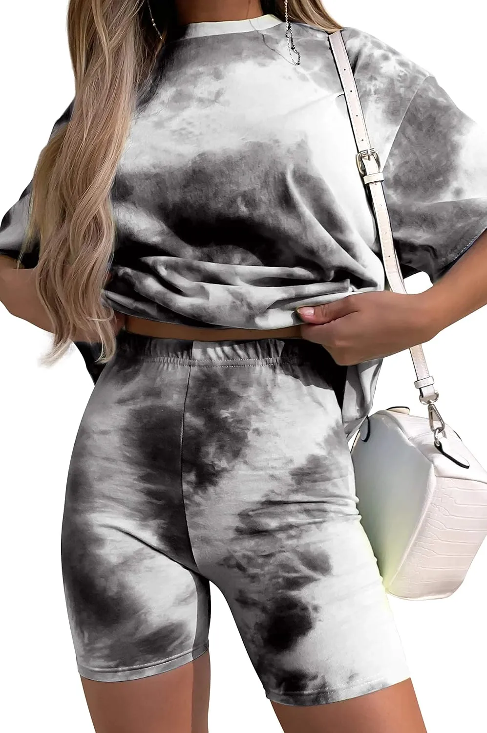 Women's Tie-Dye Set Two-Piece Outfits Summer - Casual Two Piece Short Set Short Sleeve T Shirts