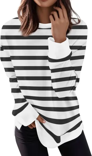 Womens Tunic Tops Trendy Dressy Casual Loose Fit Long Sleeve Crewneck Tops Blouses Shirts Fall Outfits Women Trendy