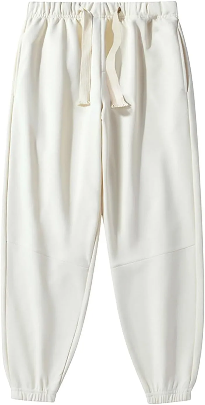 Womens Warm Sherpa Lined Sweatpants Cinch Bottom Athletic Jogger Casul Baggy Fleece Pants