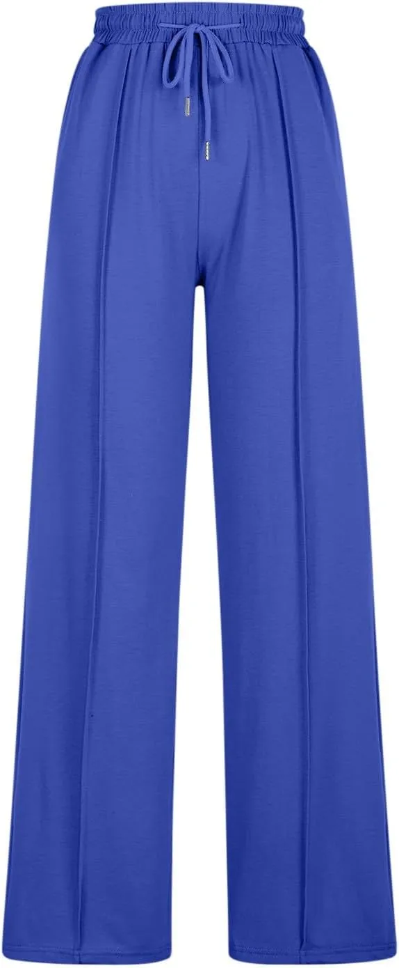 Womens Wide Leg Sweatpants High Waisted Athletic Gym Joggers with Pockets Baggy Comfy Drawstring Lounge Pants