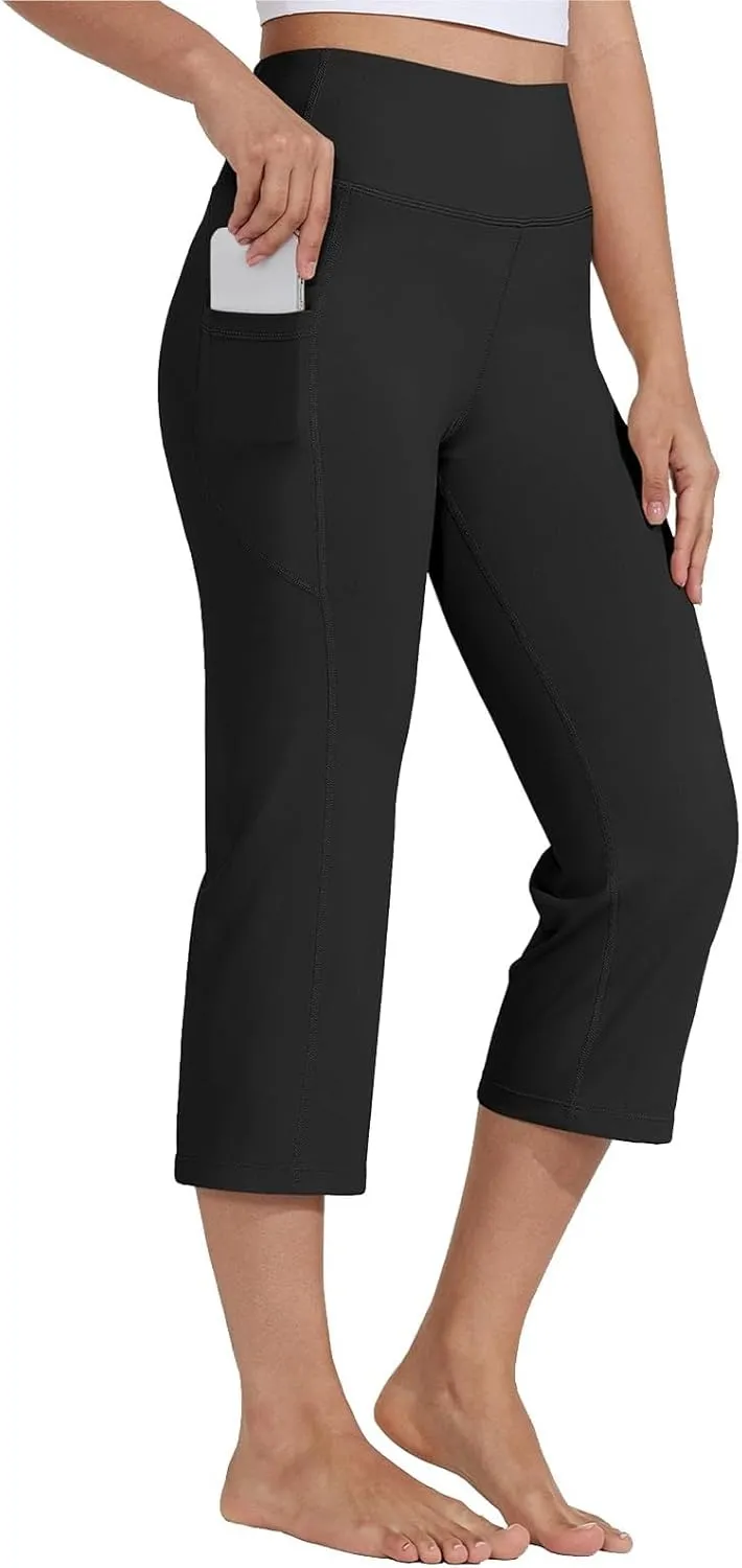 Womens Wide Leg Yoga Pants Casual Five Yoga Shorts Summer Wide Leg Capris Women's Capri Pants Summer Loose Yoga