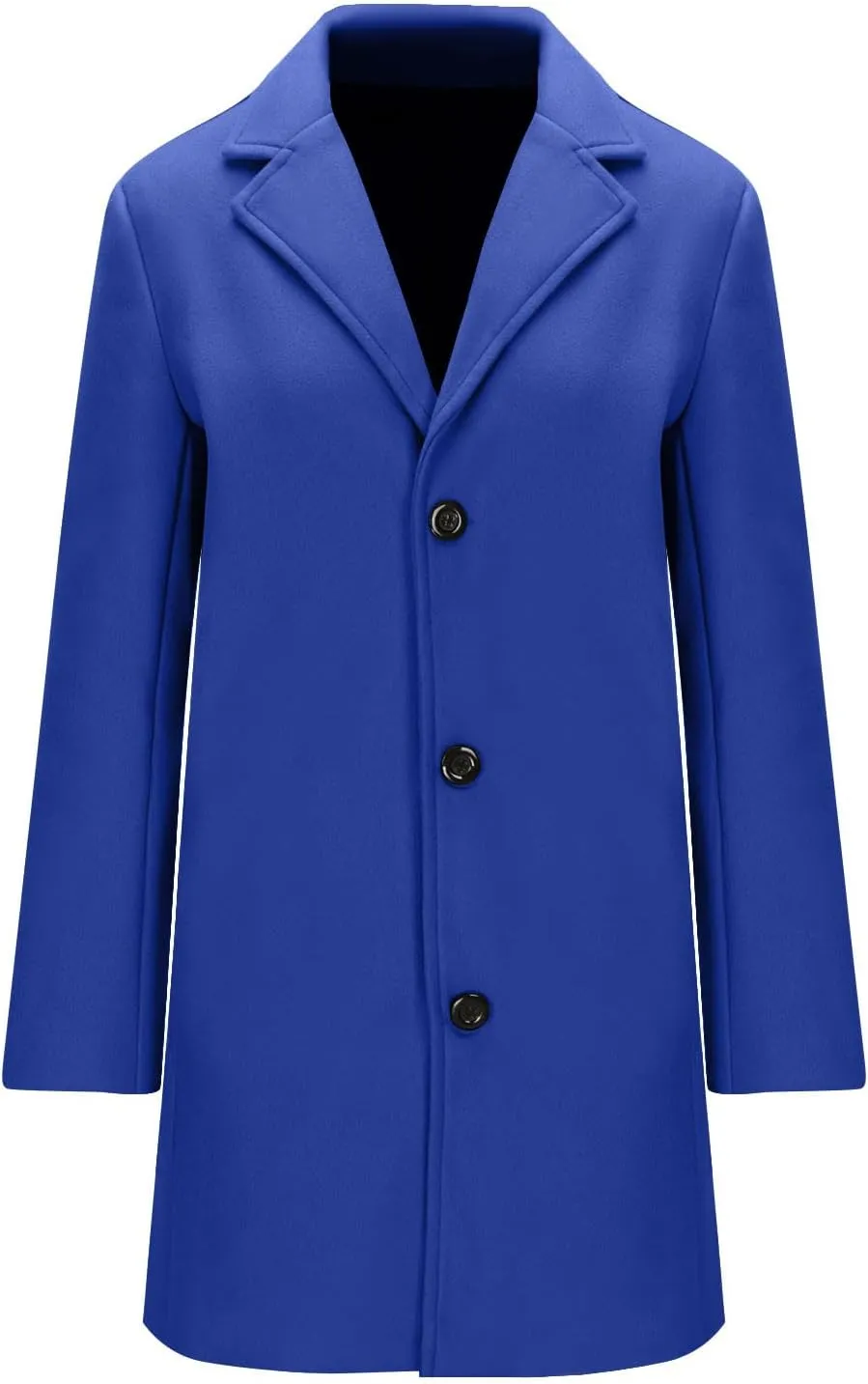 Women's Winter Wool Blend Pea Coat Single Breasted Casual Trench Coats Overcoat Long Elegant Coats Slim Fit Jackets