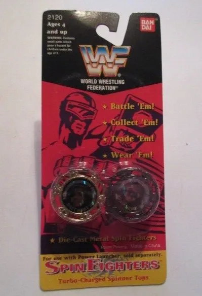 WWF Spin Fighters Bret Hart  & Adam Bomb 1994  by Bandai