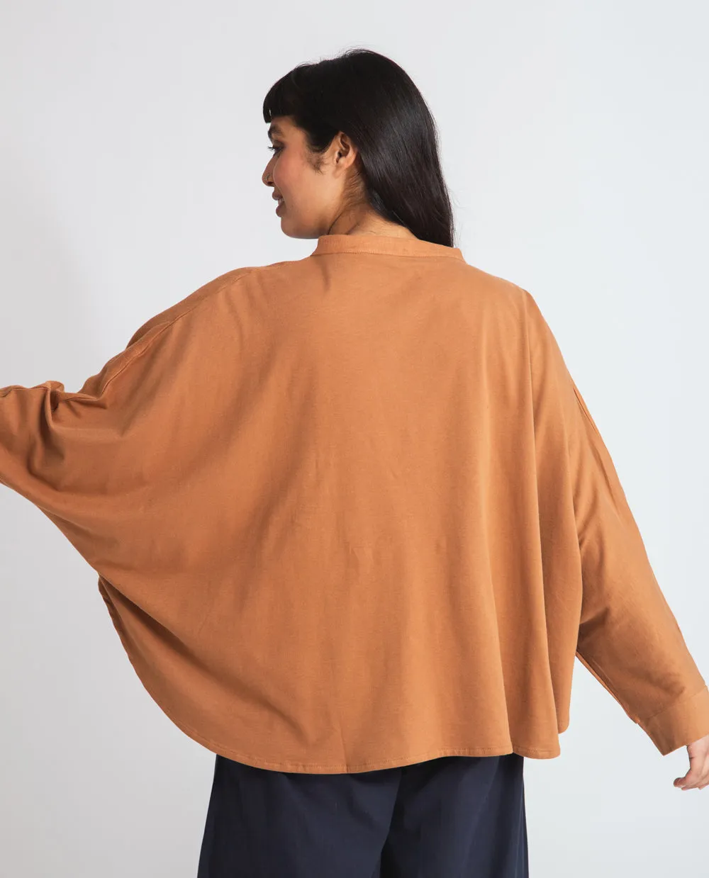 Ximena-May Organic Cotton & Linen Blouse In Tan