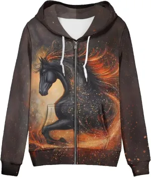YEXIATODO Women's Zip Up Hoodies Long Sleeve Hooded Sweatshirt Jacket