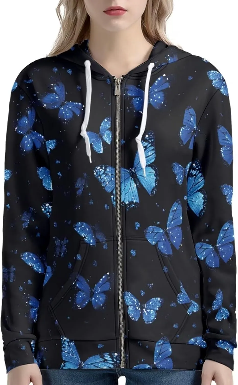 YEXIATODO Women's Zip Up Hoodies Long Sleeve Hooded Sweatshirt Jacket