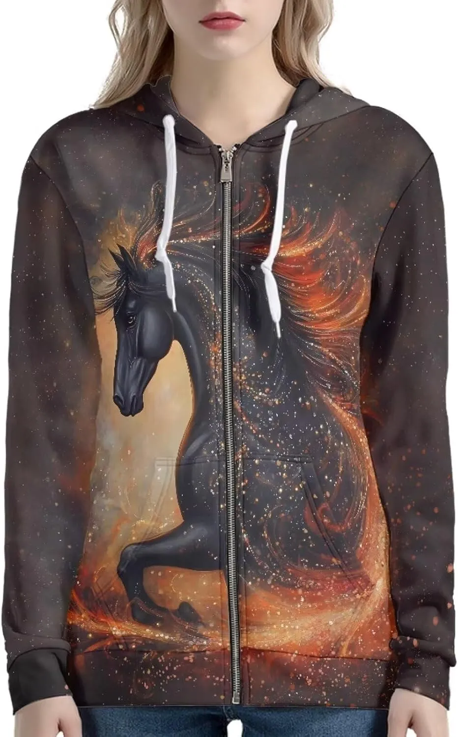 YEXIATODO Women's Zip Up Hoodies Long Sleeve Hooded Sweatshirt Jacket
