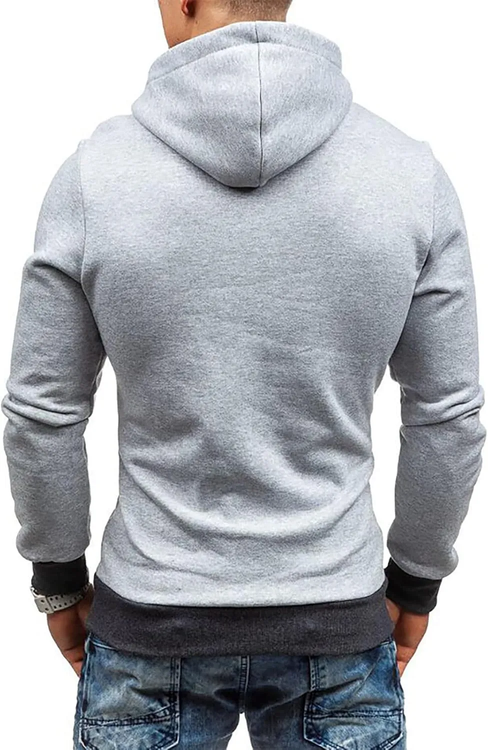 Ymosrh Mens Coats Winter Men's Casual Camouflage Sports Sweatshirt Long Sleeve Zipper Hooded Jacket Coat
