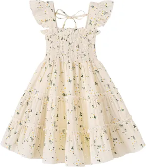 YOUNGER TREE Toddler Girl Dress Kids Sleeveless Ruffle Dresses for Girls Summer Outfits Beach Sundress