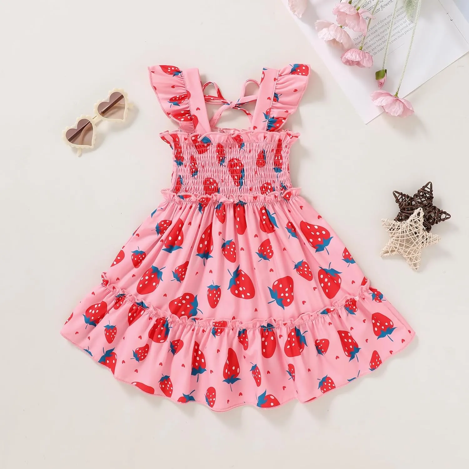 YOUNGER TREE Toddler Girl Dress Kids Sleeveless Ruffle Dresses for Girls Summer Outfits Beach Sundress