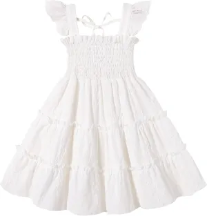 YOUNGER TREE Toddler Girl Dress Kids Sleeveless Ruffle Dresses for Girls Summer Outfits Beach Sundress