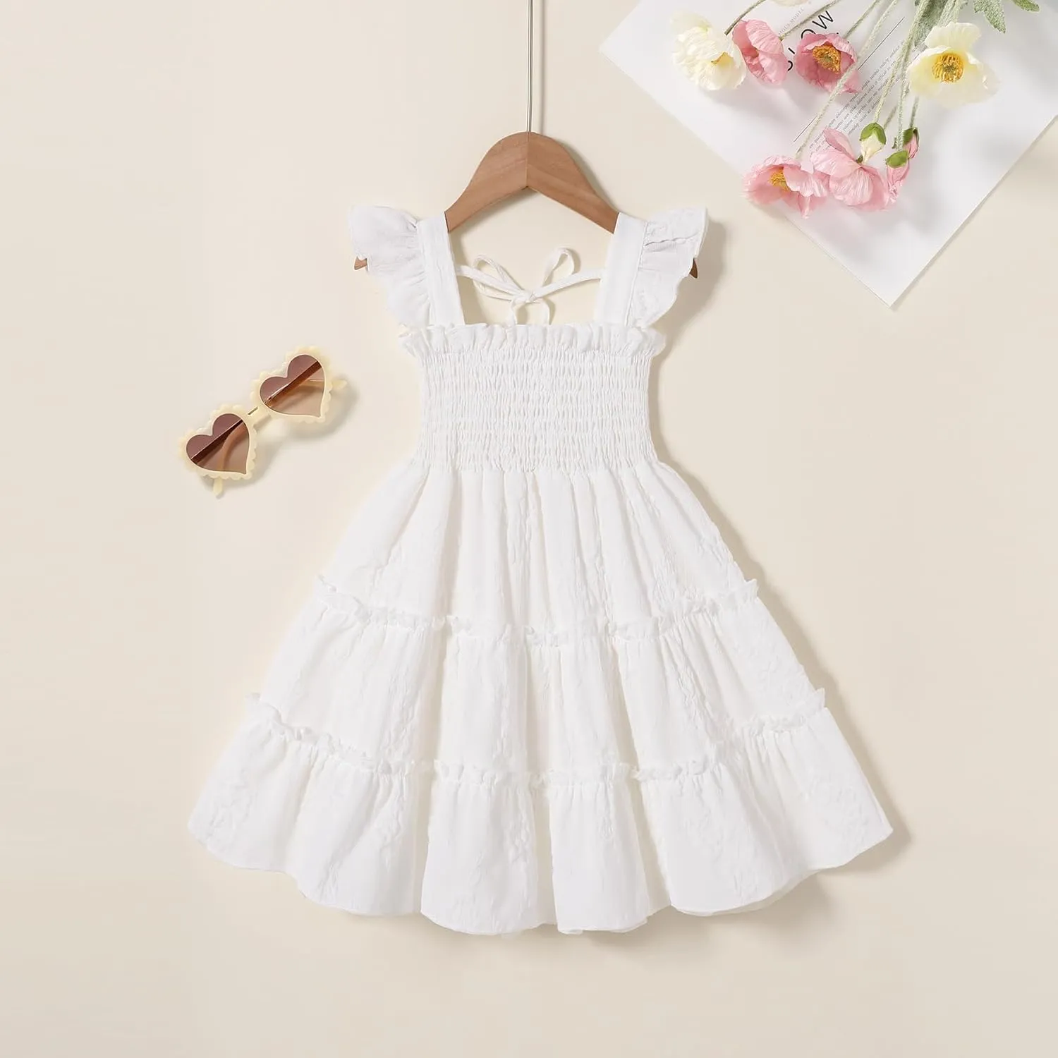 YOUNGER TREE Toddler Girl Dress Kids Sleeveless Ruffle Dresses for Girls Summer Outfits Beach Sundress