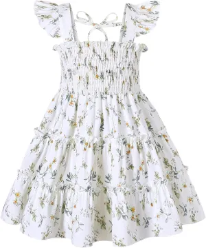 YOUNGER TREE Toddler Girl Dress Kids Sleeveless Ruffle Dresses for Girls Summer Outfits Beach Sundress