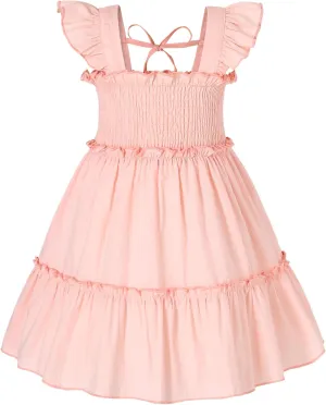 YOUNGER TREE Toddler Girl Dress Kids Sleeveless Ruffle Dresses for Girls Summer Outfits Beach Sundress