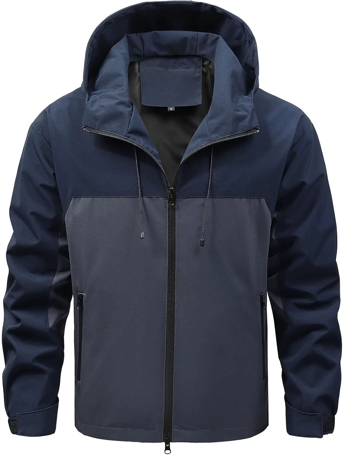 Zeiyignr Men's Outdoor Sports Hooded Windproof Jacket Waterproof Rain Coat Lightweight Hoodies Windbreaker Running Coats
