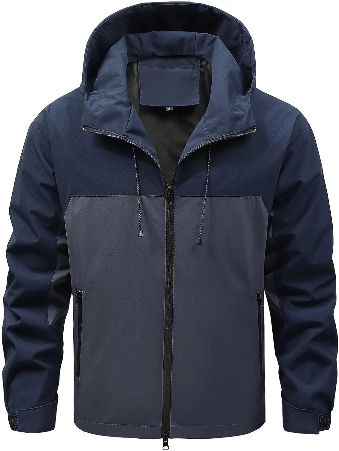 Zeiyignr Men's Outdoor Sports Hooded Windproof Jacket Waterproof Rain Coat Lightweight Hoodies Windbreaker Running Coats