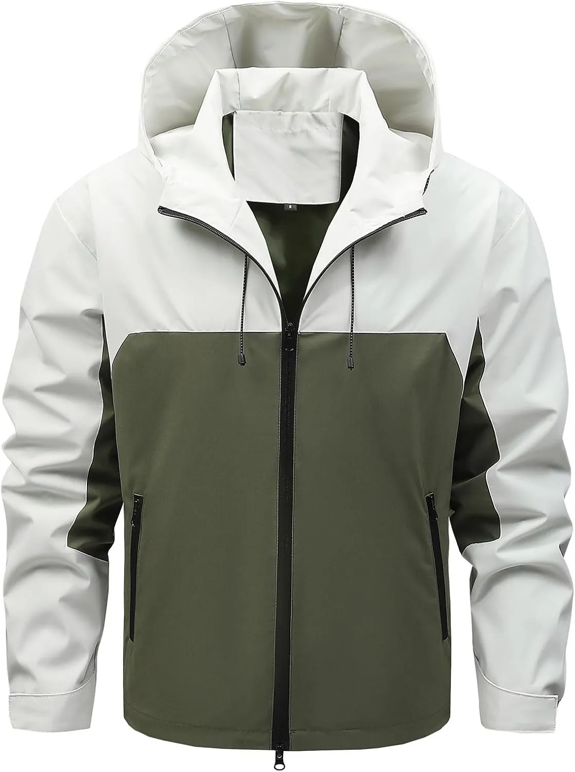 Zeiyignr Men's Outdoor Sports Hooded Windproof Jacket Waterproof Rain Coat Lightweight Hoodies Windbreaker Running Coats