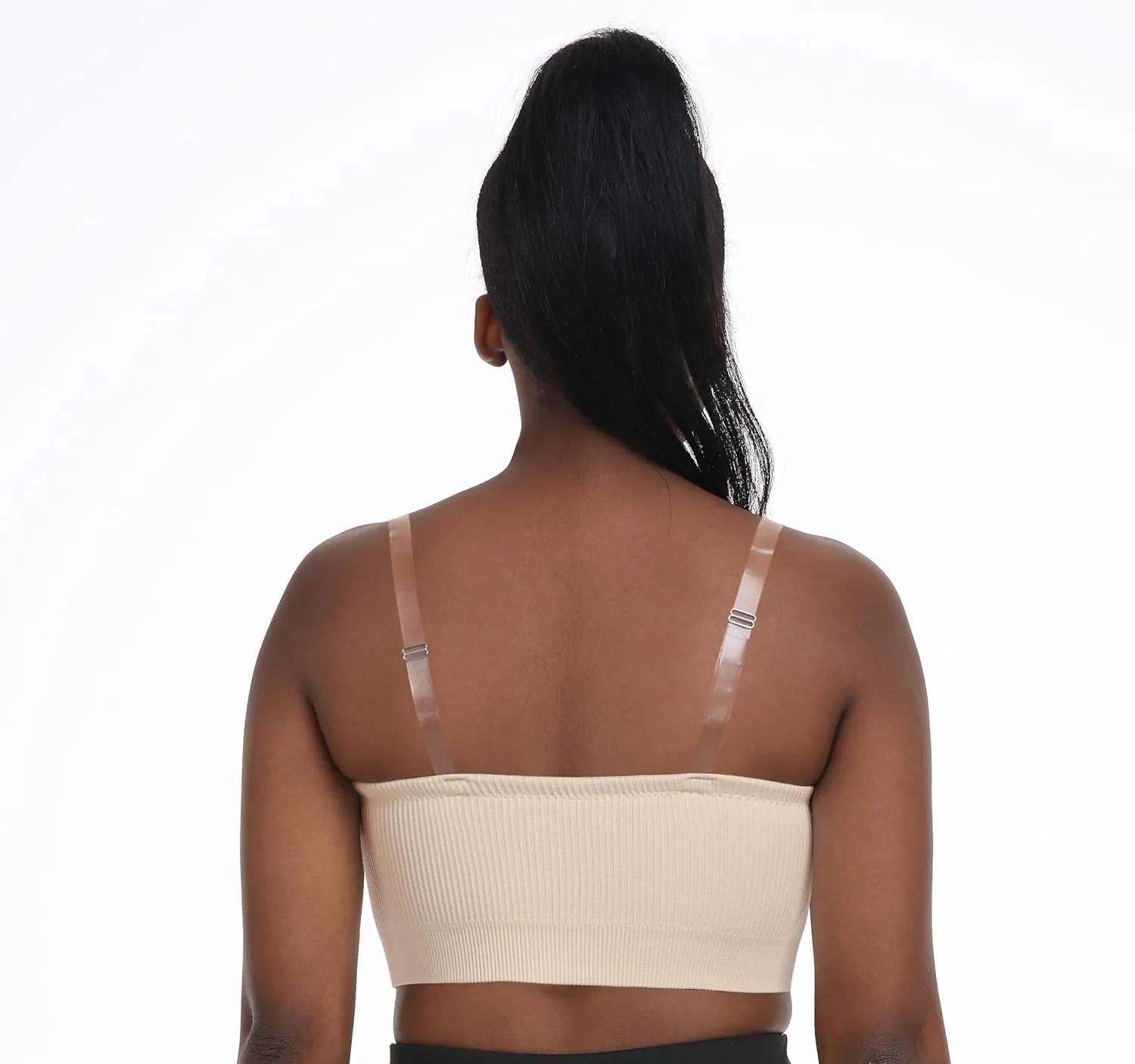 Zimcti Strapless Bras for Women Comfortable Non-Slip Silicone Bandeau Bra Seamless Tube to Bralette
